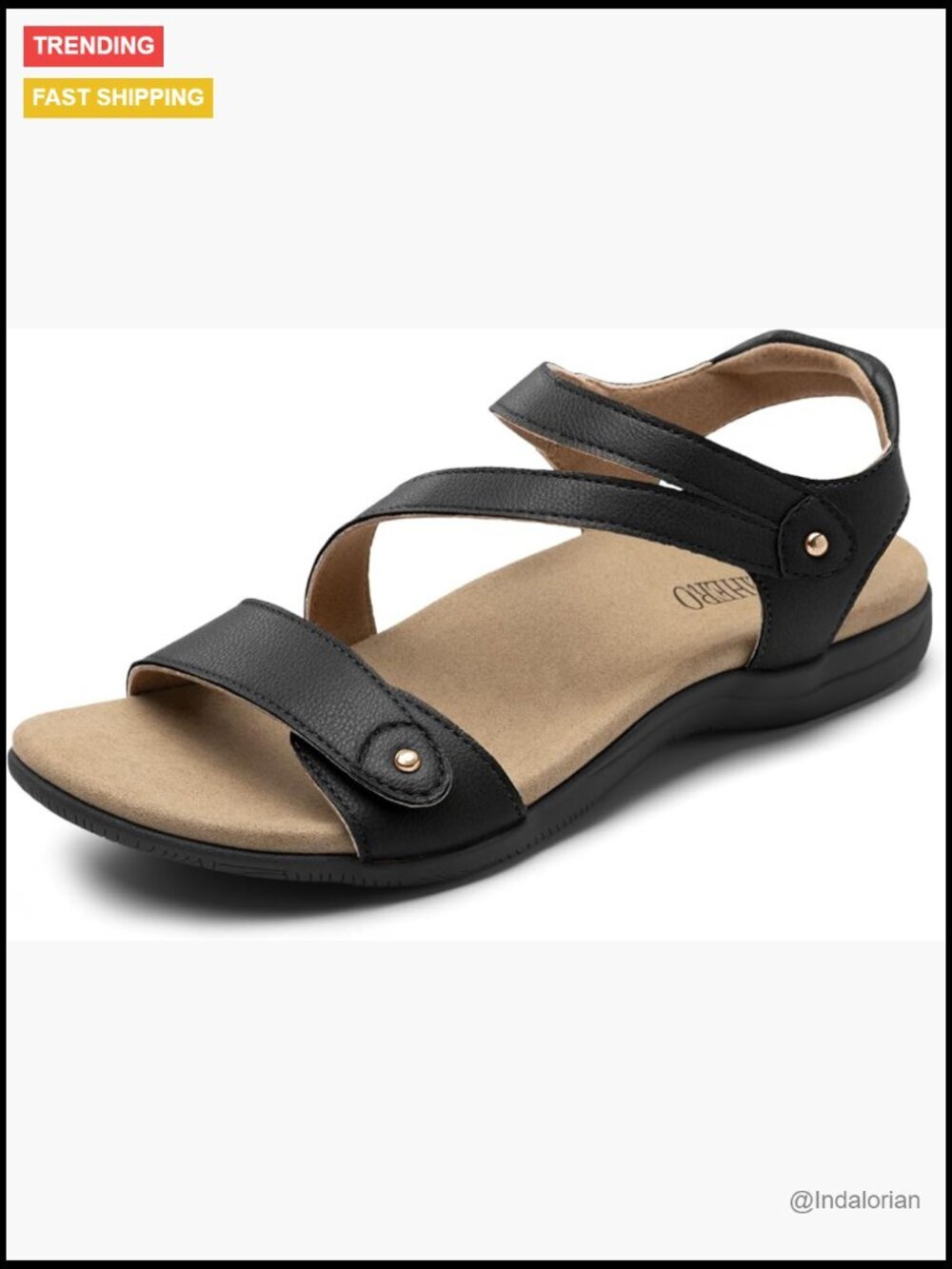 Orthopedic Sandals with Arch Support Adjustable Strap Comfortable Flat Sandals